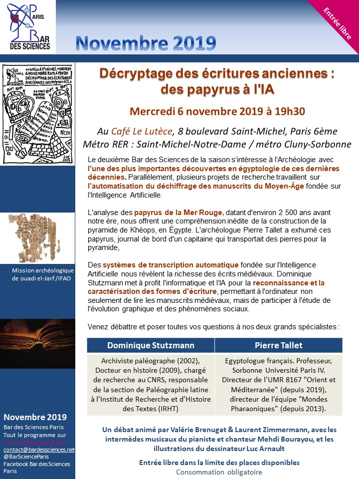 6 Novembre 2019 - Décryptage des écritures anciennes : des papyrus à l'IA